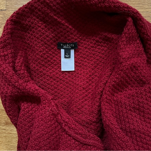 Talbots Dark Red L Cozy Cardigan - Picture 2 of 5